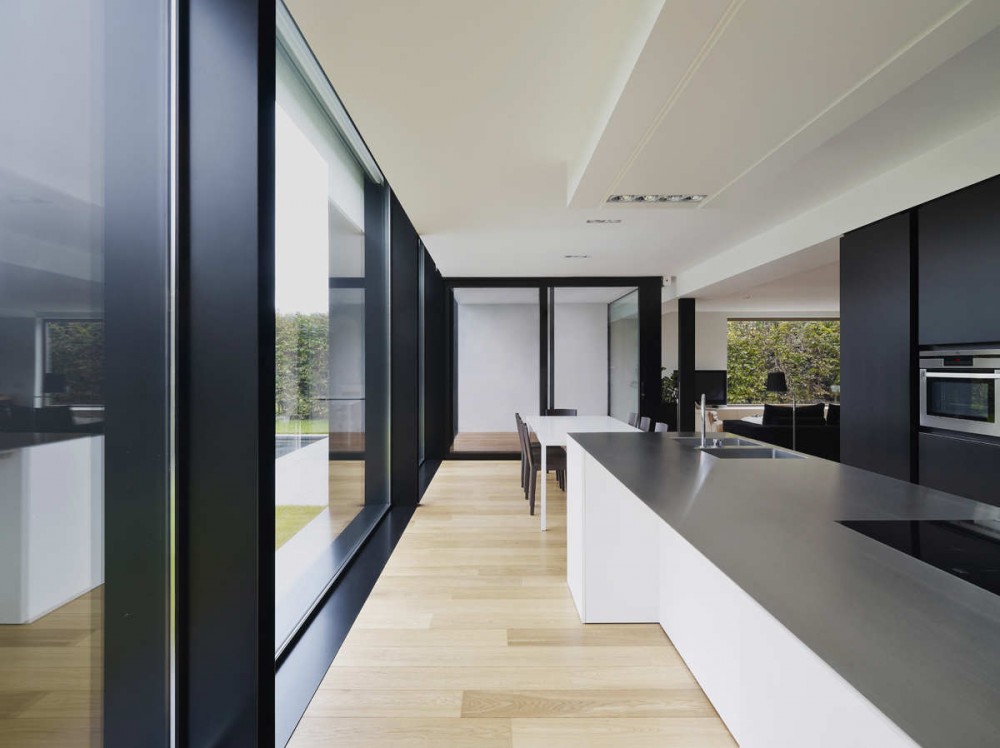 Black White House Design In Belgian Home Of Kitchen and Dining Room