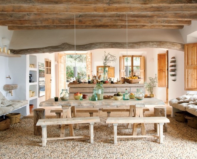 Cave House Design Of Organic Architecture In Kitchen and Dining Room